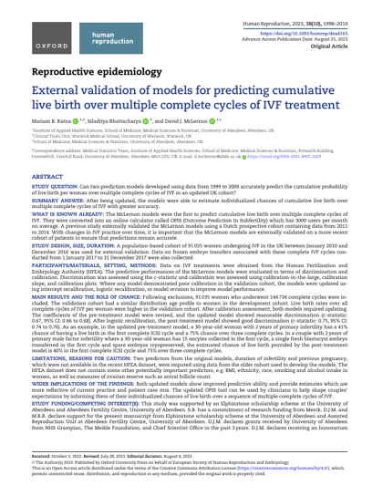 Première page de l'article